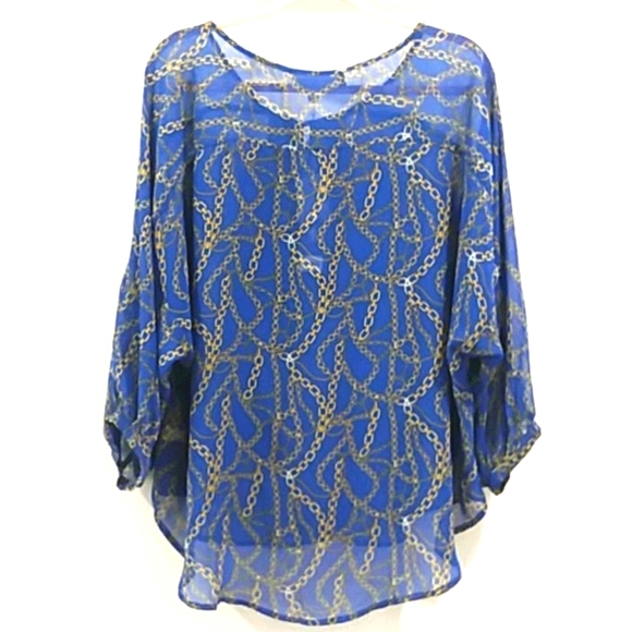 COPY - NWT Jennifer Lopez flowy sheer blouse 3/4 sleeve - Picture 6 of 13